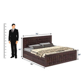 Sofia Solid Sheesham Wood Bed With Four Drawers (King Size, Walnut Finish)
